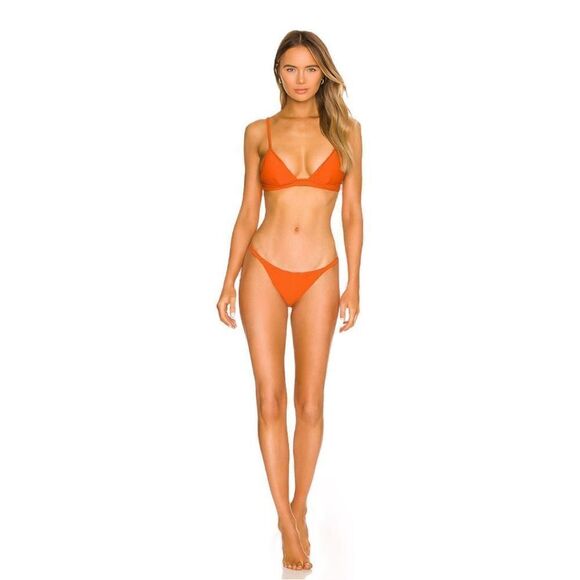 Solid & Striped The Morgan Bikini Bottom‎ in Pumpkin - Picture 1 of 7